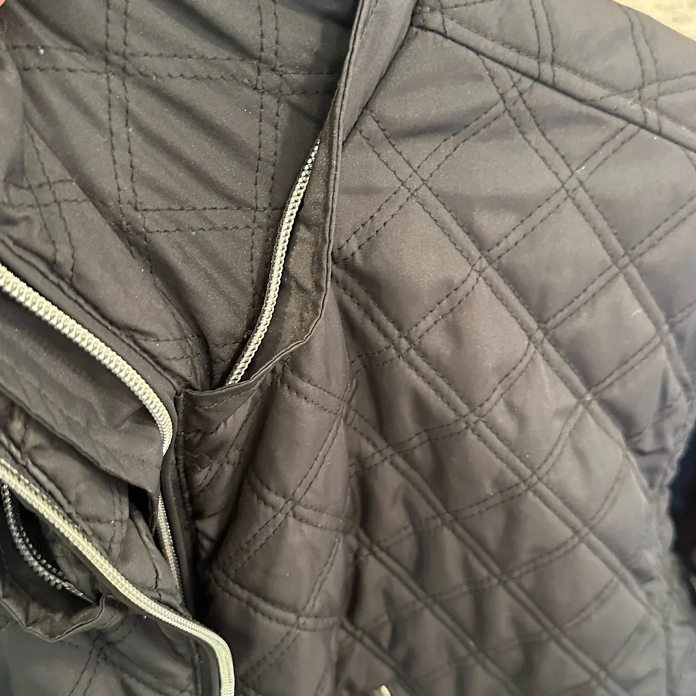 VTG Obermeyer Cropped Winter Coat Jacket Womens 8 Black Quilted Moto